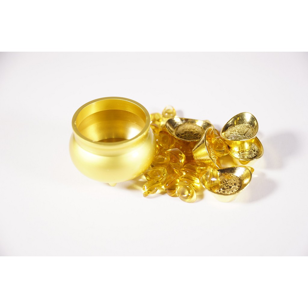 Hủ đồng vàng bát tụ bảo bồn + 20 thỏi vàng + 5 kim nguyên bảo chiêu tài nạp lộc | BigBuy360 - bigbuy360.vn