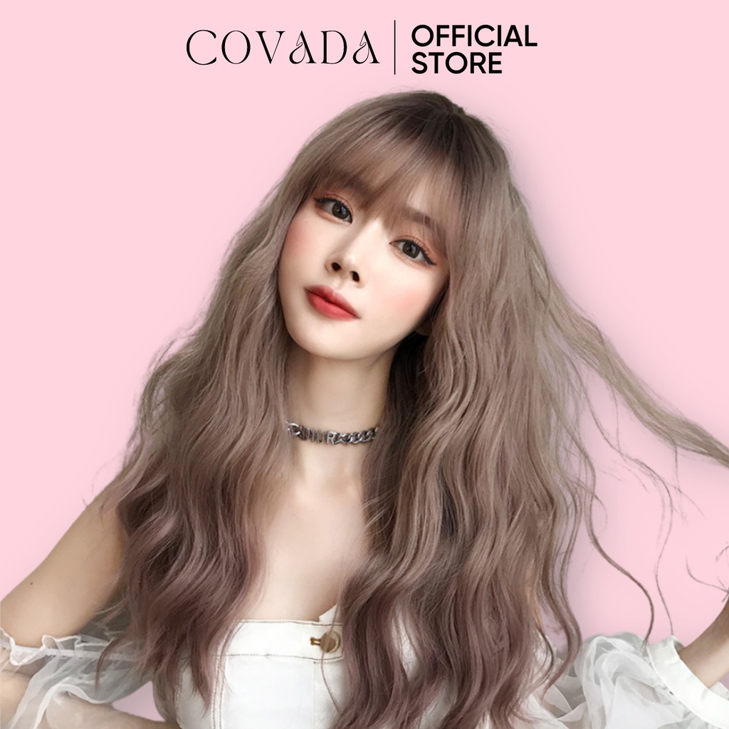 Tóc giả nguyên đầu COVADA xoăn sóng nước đẹp dài hot trend cao cấp TG22