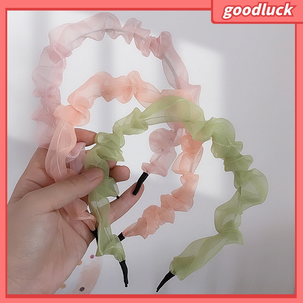 Băng Đô Cài Tóc Mỏng Bằng Vải Chiffon Cho Nữ