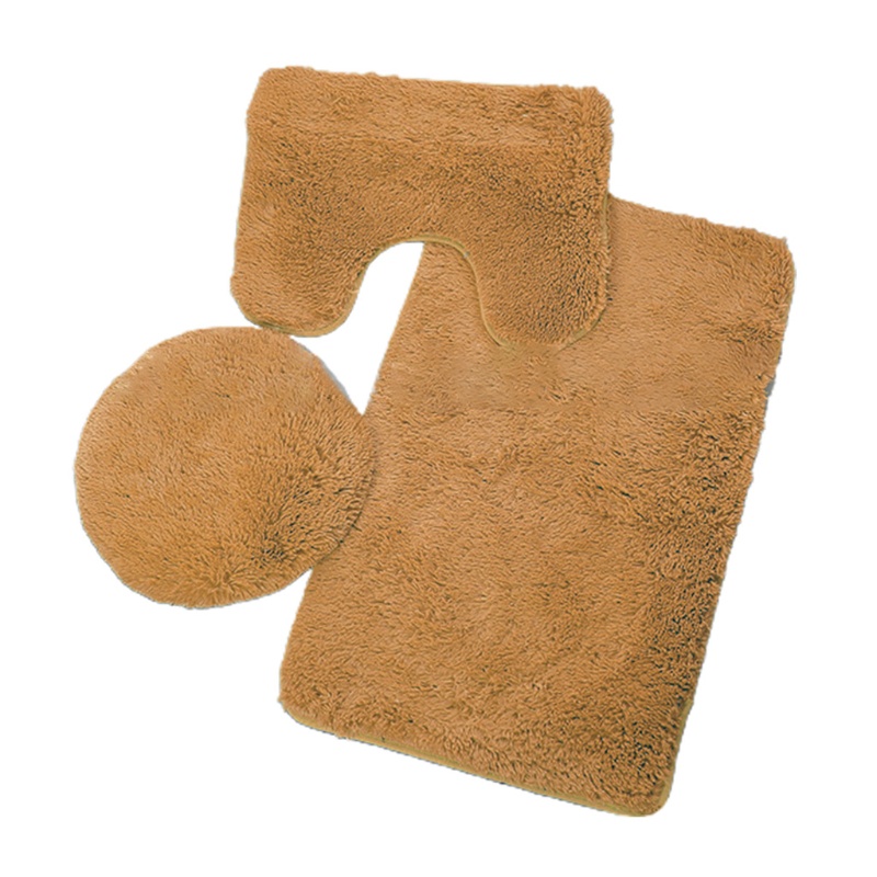 Bộ 3 Thảm Trải Sàn Nhà Tắm + Nắp Bồn Cầu Bằng Sợi Micro Siêu Mềm Giặt Được Tiện Dụng