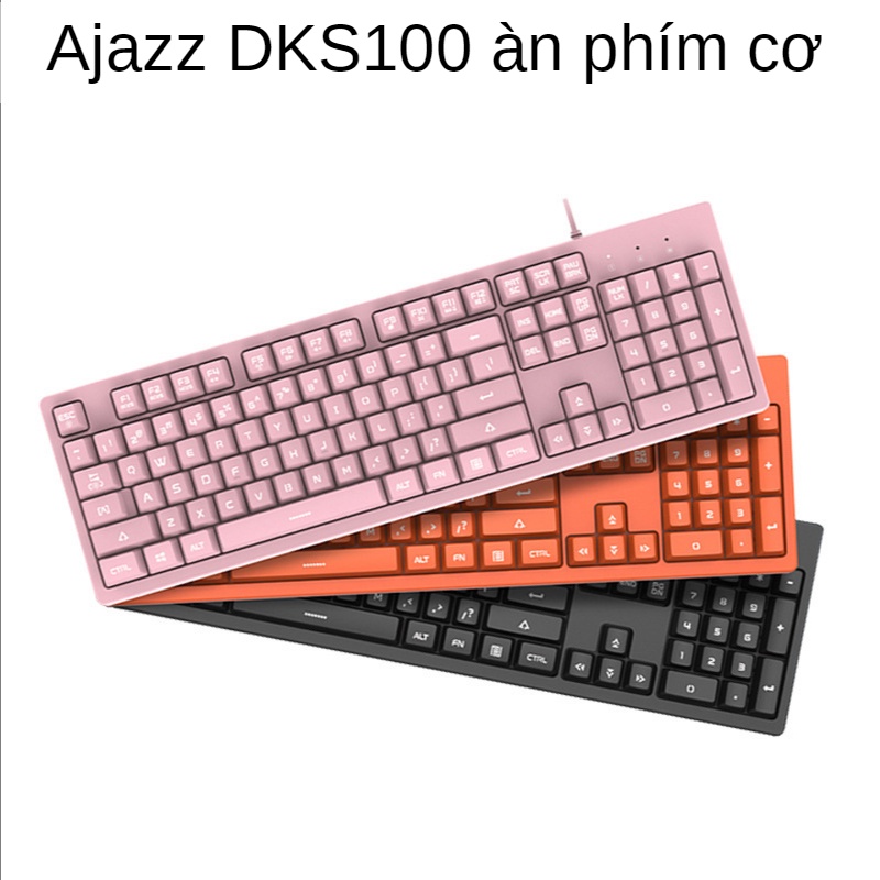 Ajazz DKS100 Bàn phím cơ Màu đen Hồng Bàn phím im lặng được chiếu sáng
