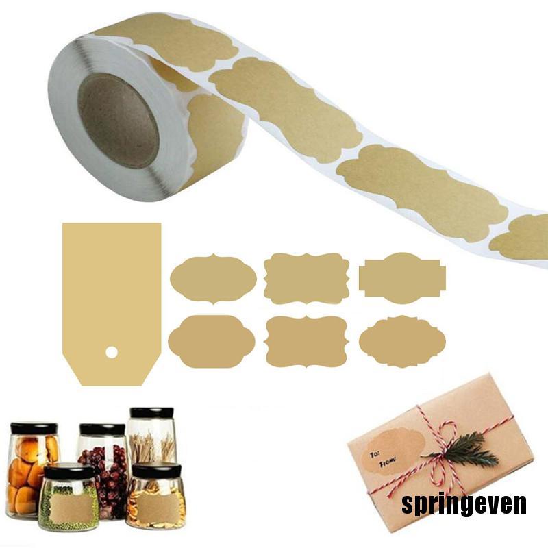 Set 250 Nhãn Dán Giấy Kraft Trang Trí Gói Quà Diy