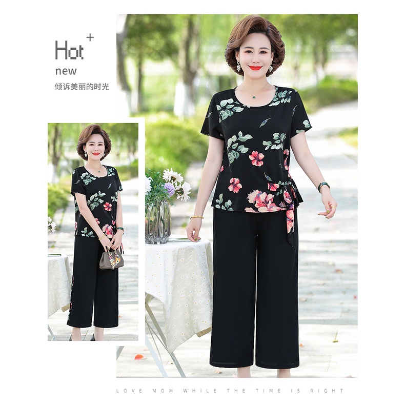 thời trang cho phụ nữ 40 Bộ Đồ Thời Trang Mùa Hè Chất Liệu Voan Mỏng Tay Ngắn Thời Trang Mùa Hè Cho Phụ Nữ Trung Niên 2022