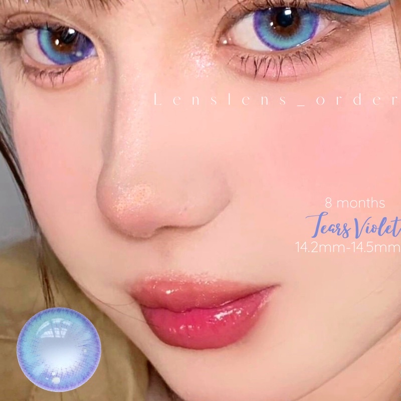 Lens Mắt Kính Áp Tròng Tears Violet Hiệu Ứng Mắt Ướt Đủ Độ Cận [Vui Lòng Đặt 2 Chiếc]