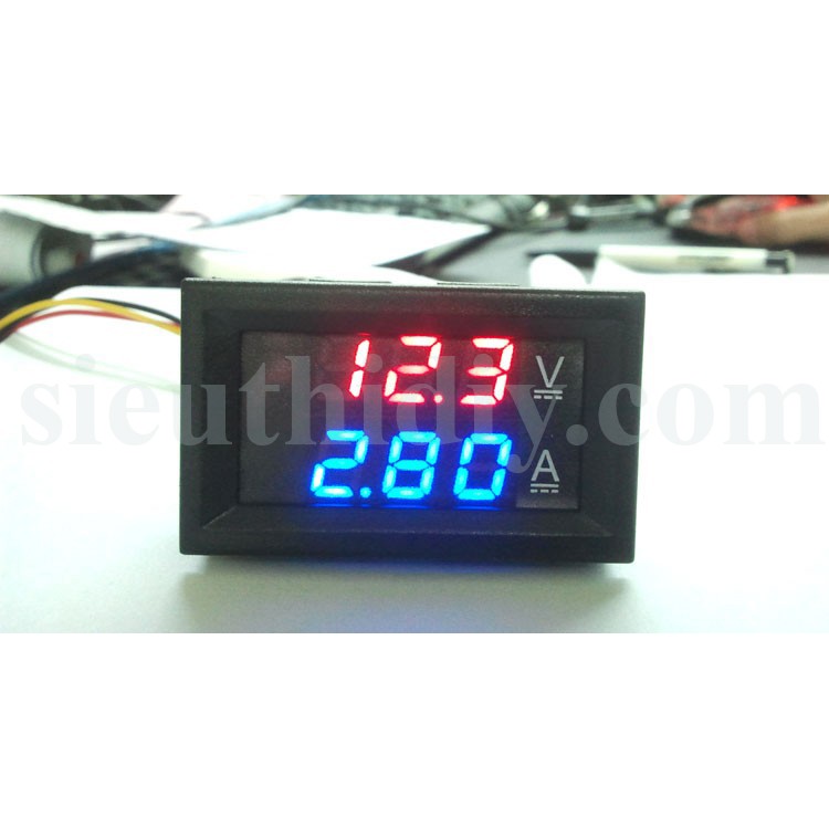 Vôn + Ampe kế led 3 số 0-100VDC 0-10A,50A,100A đo điện áp, dòng điện