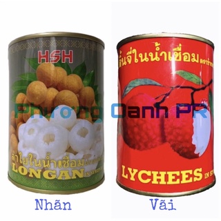 Nhãn/Vải Ngâm Đường Đóng Lon HSH - Giòn, Ngon, Nguyên Vị Nhãn