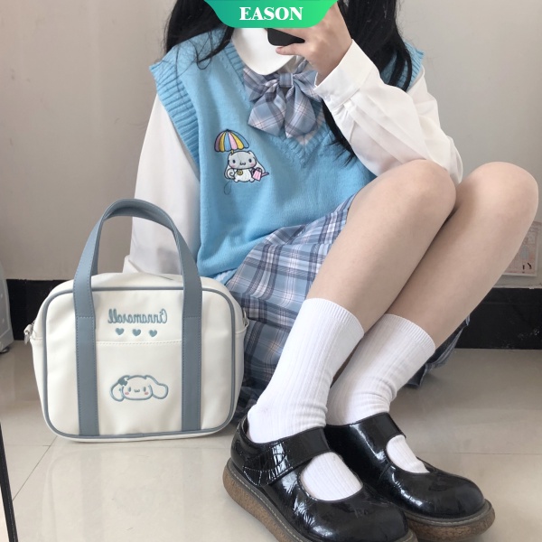 Áo Len Không Tay Cổ Chữ V Dáng Rộng In Hình Cinnamoroll Và Kuromi Phong Cách Nhật Bản Thời Trang Thu Đông Dành Cho Bạn Nữ