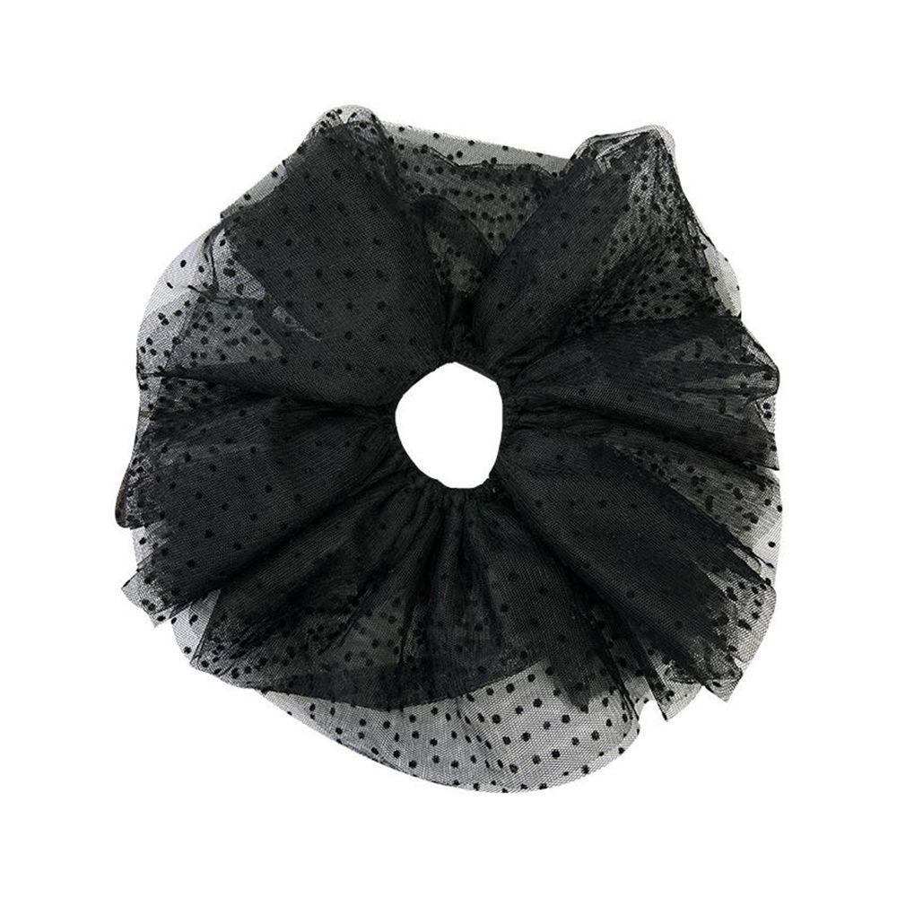 Dây Buộc Tóc Vải Lưới Họa Tiết Chấm Bi Màu Sắc Đơn Giản Phong Cách Hàn Quốc