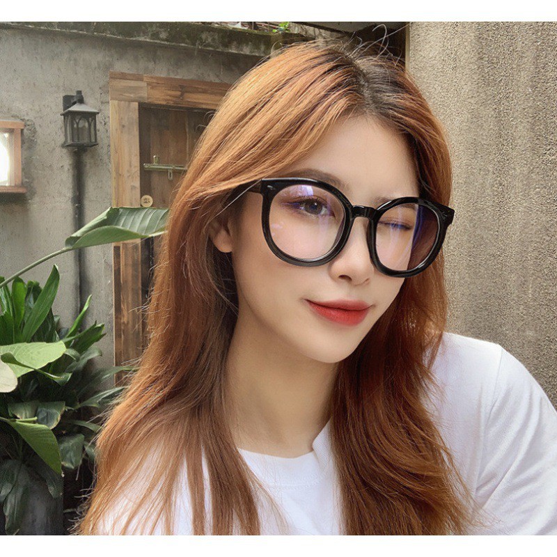 Mắt kính thời trang trong suốt chống ánh sáng xanh bảo vệ mắt dáng mặt tròn cực hot- 908