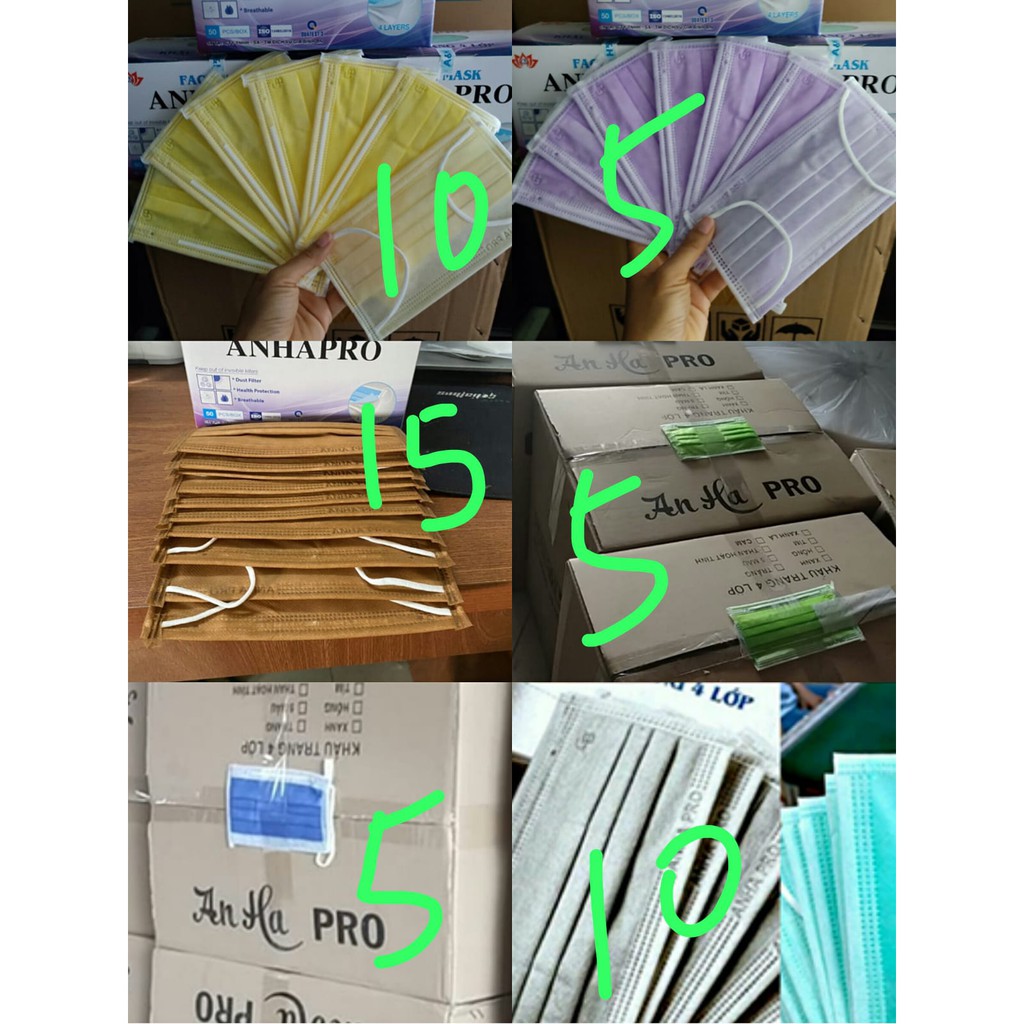 [ CHÍNH HÃNG CÔNG TY ] Khẩu Trang Y Tế 4 Lớp Anhapro/ hộp 50 cái