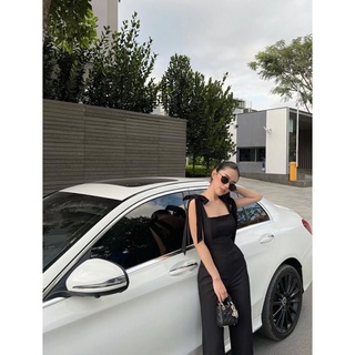 Jumpsuits Ống Suông Dài Cột Vai Nơ