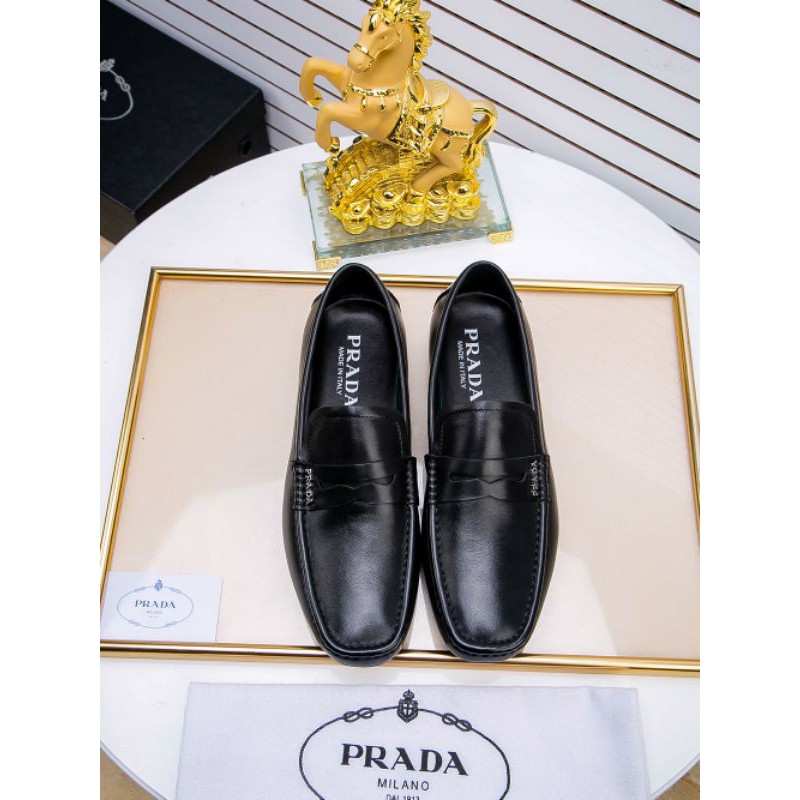 Giày lười nam da bò nguyên tấm Prada thời trang công sở