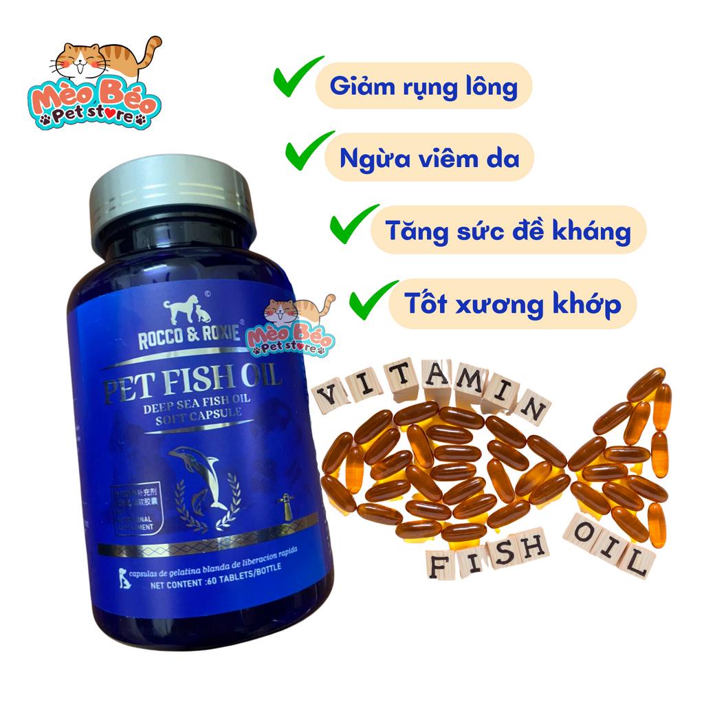Dầu cá cho chó mèo Rocco & Roxie Omega 3 dưỡng lông, giảm rụng lông cho chó mèo, tốt cho mắt và tim mạc