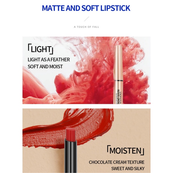 Son môi kiêm bút kẻ viền môi thiết kế hai đầu 2 trong 1 lâu trôi chống thấm nước LoveCC