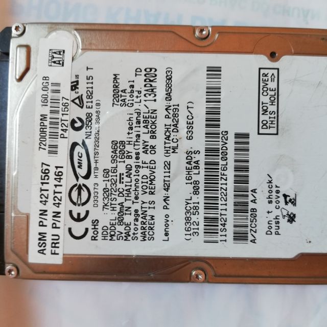 Ổ cứng laptop 160g