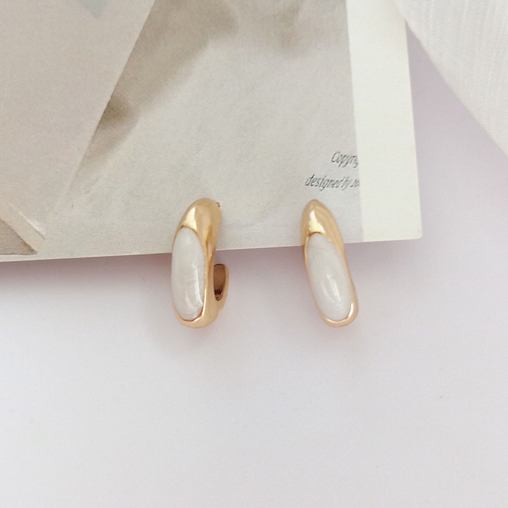 Bông Tai Bạc 925 Hình Chữ C Đính Đá Pha Lê Kiểu Dáng Thanh Lịch Cho Nữ