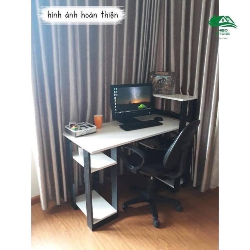 Bàn làm việc kèm kệ sách để đồ gỗ MDF Cao 75 x Rộng 100 x Sâu 40