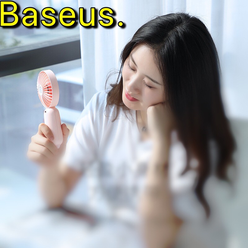 Quạt mini cầm tay 3 tốc độ chính hãng baseuscó đèn led đom đóm