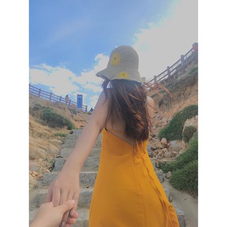 [ ẢNH THẬT ] Nón cói hoa cúc đơn giản auto đep.