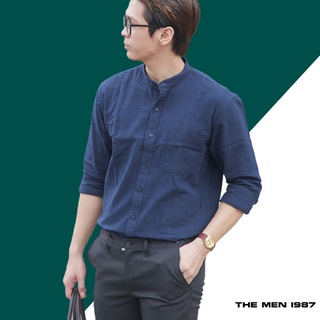 Áo đũi cổ tàu cộc tay nam the men 1987, cổ tàu túi ngực sang trọng lịch sự