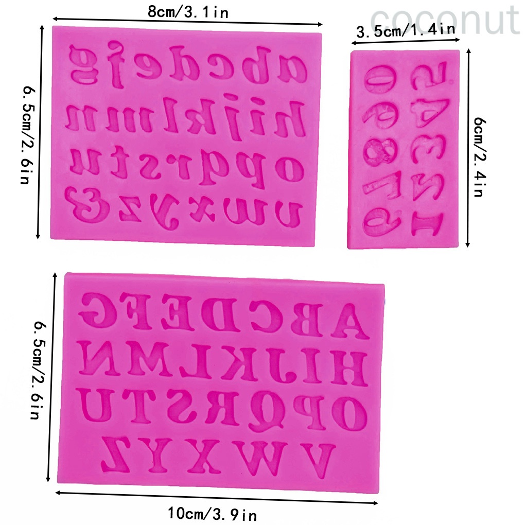Bộ 3 Khuôn Silicon Làm Bánh Hình Chữ Cái Và Số