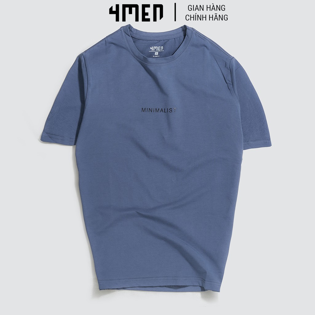 Áo thun nam cổ tròn 4MEN AT029 ngắn tay, in chữ MINIMALIST, vải thun cotton cao cấp đẹp dày dặn, thoáng mát | BigBuy360 - bigbuy360.vn