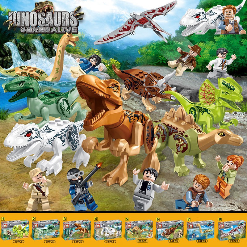 Lego Xếp Hình Thế Giới Khủng Long Jurassic Park Lắp Ráp Tyrannosaurus Rex Khối Xây Dựng Cho Bé Trai Mẫu Câu Đố Ghép Hình