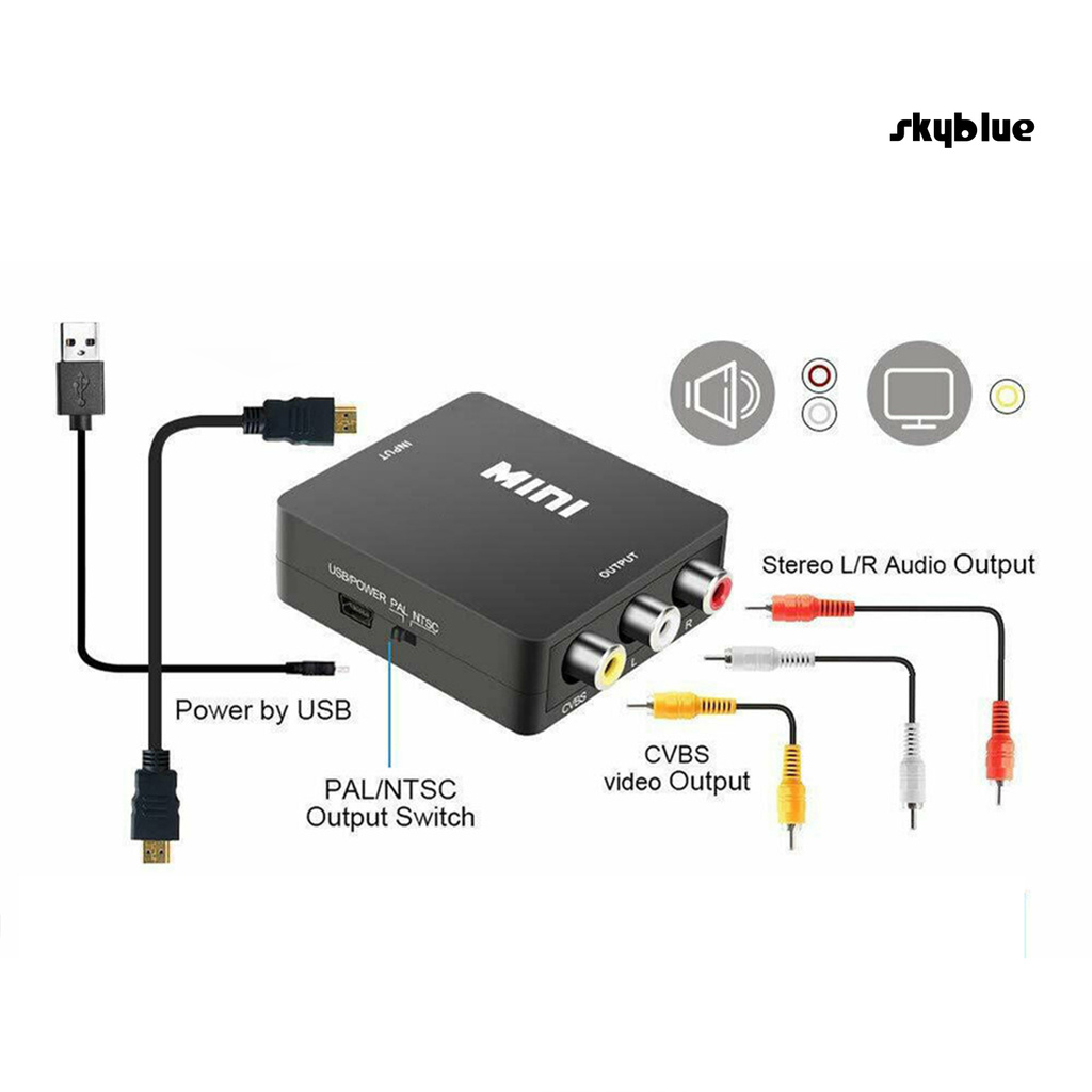 Hộp Chuyển Đổi Mini Full Hd 1080p Hdmi-Compatible Sang Av Rca