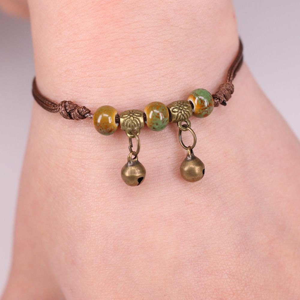 Lắc chân dây xỏ hạt phong cách dân tộc cổ điển cho nữ | BigBuy360 - bigbuy360.vn