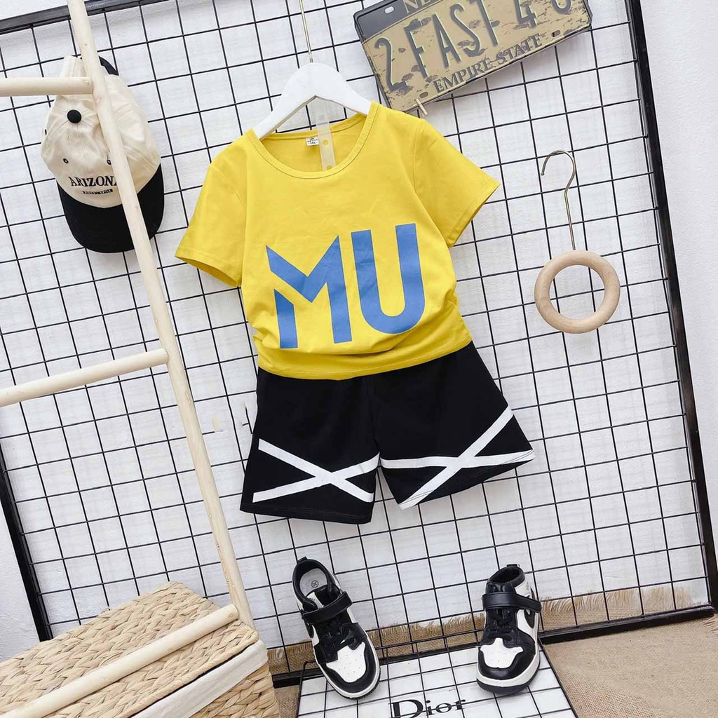 [SIZE ĐẠI] BỘ CỘC TAY M.U CHẤT COTTON MỀM MÁT HÀNG LOẠI 1 PHONG CÁCH THỂ THAO NĂNG ĐỘNG CHO BÉ 15-30KG. VIDEO THẬT