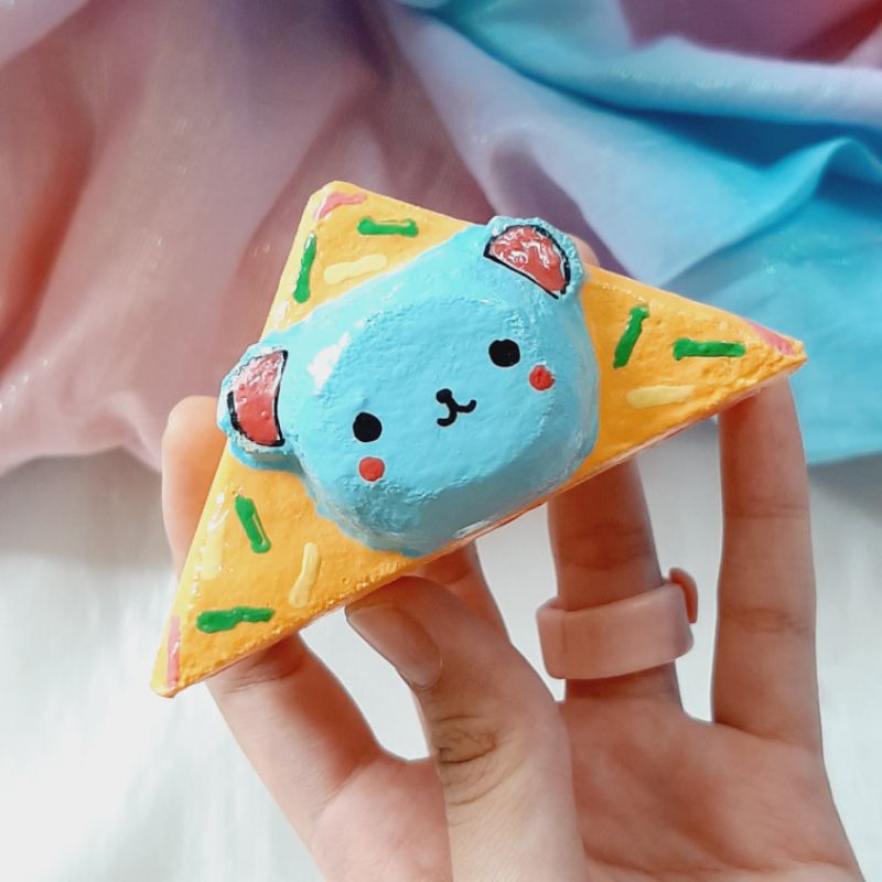 Squishy handmade bánh gato gấu mặt xanh dễ thương [Shop Thảo Tâm]