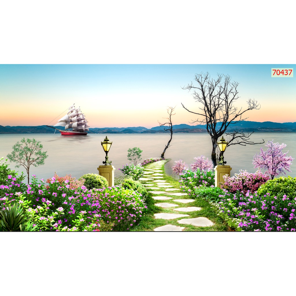 TRANH DÁN TƯỜNG 3D THUẬN BUỒM XUÔI GIÓ