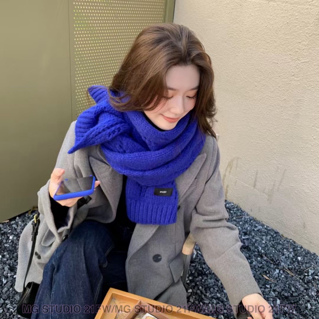 Khăn choàng vải mohair MG STUDIO bản rộng 6 màu xinh xắn tùy chọn