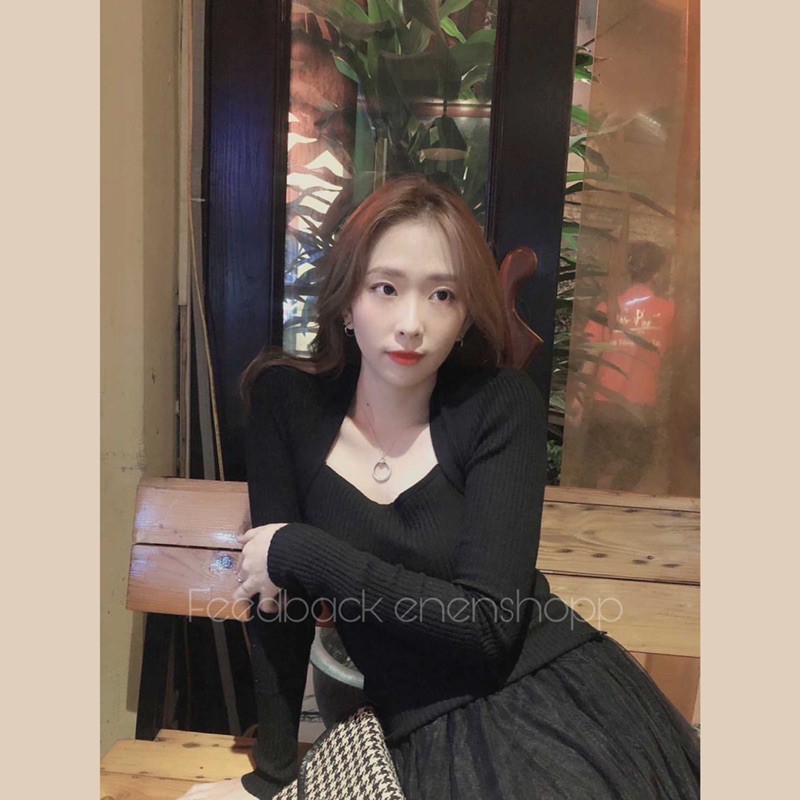 [ẢNH THẬT][HÀNG LOẠI 1] Áo len tăm cổ U(A352)