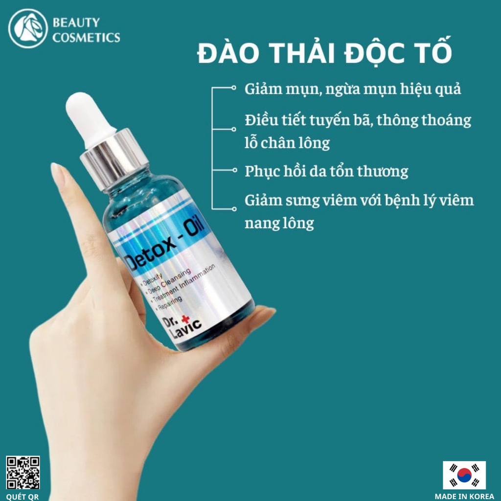 Dầu thải độc tố cho da dầu mụn và nhảy cảm. Cải thiện sưng, kích ứng da, tái tạo da - Dr.Lavic detox-oil - 30ml