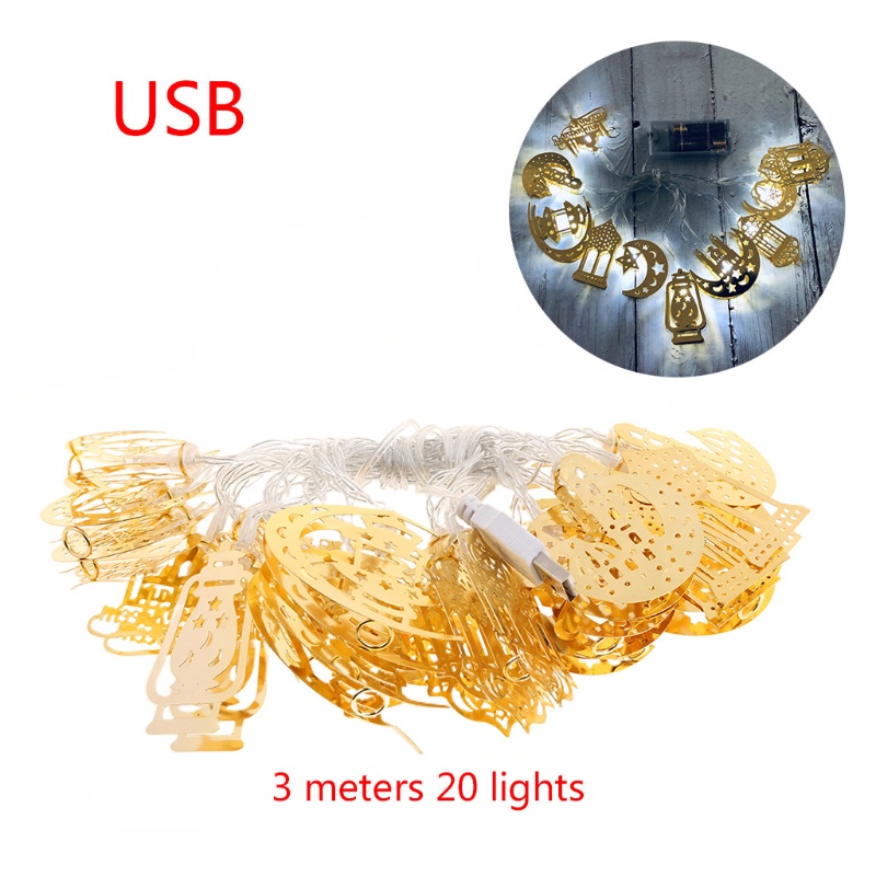 Dây Đèn LED Bằng ABS Chủ Đề Ramadan Dùng Trang Trí Tiệc Hồi Giáo