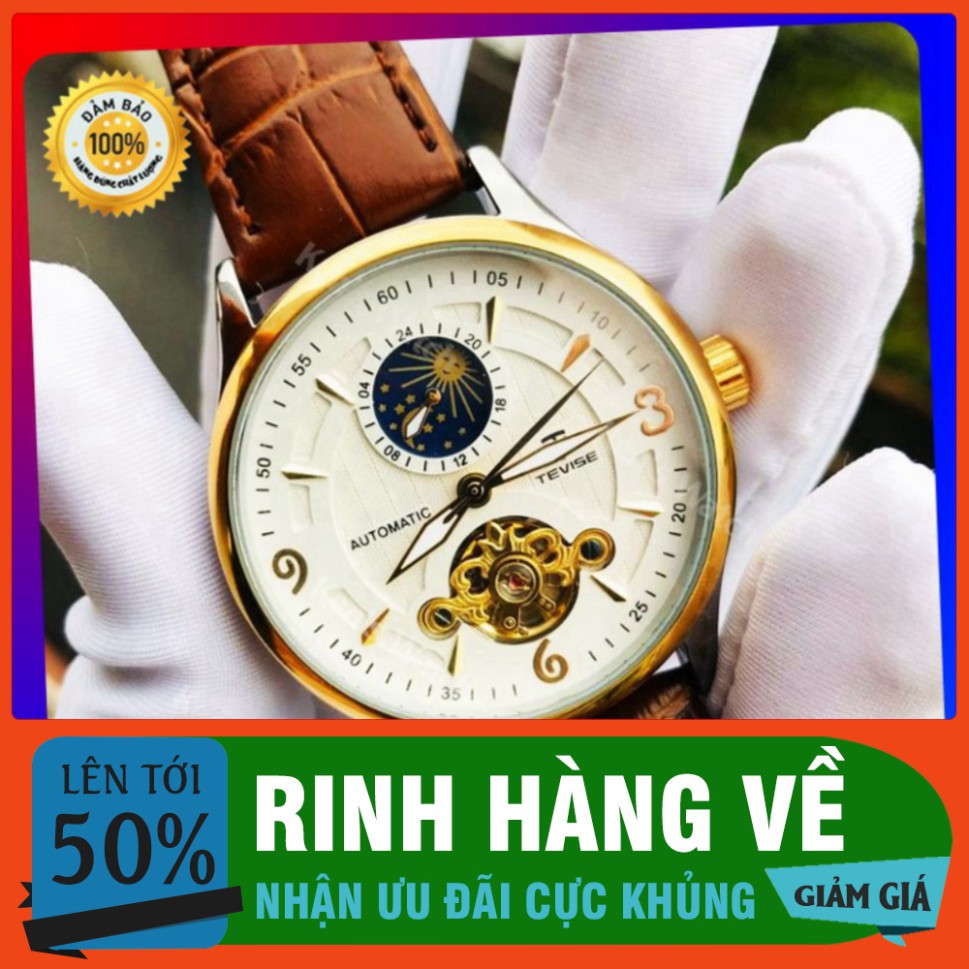 SIÊU SALE 💥CHÍNH HÃNG💥 Đồng Hồ Nam TEVISE T820 Automatic Full Box Chống Nước, Chống xước, Đồng Hồ Cơ Dây Da Mặt Kính T