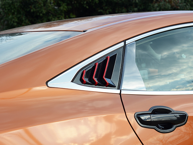 Ốp Viền Cửa Sổ Xe Hơi Hình Tam Giác Bằng Sợi Carbon Cao Cấp Cho HYS Honda Civic FC 2016-2020