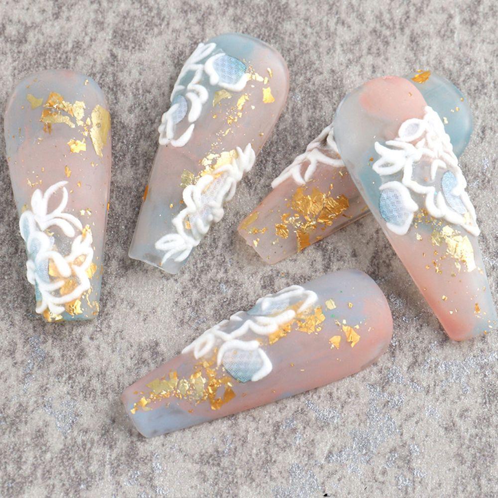 Miếng Dán Trang Trí Móng Tay 5D Họa Tiết Hoa Anh Đào Xinh Xắn