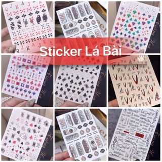 Sticker Nail Lá Bài và Chữ Cái SIÊU HOT