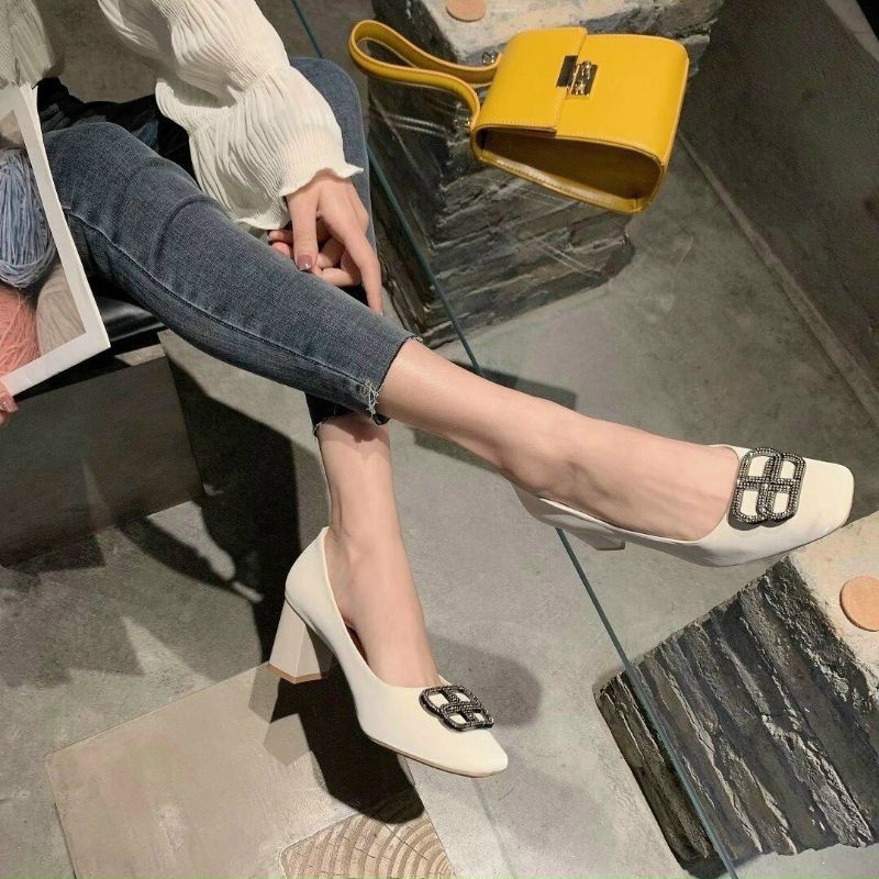 Giày cao gót đá BB da nhung hàng đẹp