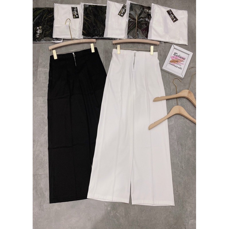 [ Mã FAMAYWA giảm 10K đơn 50K] [Ảnh Thật+Video Quần Culottes Ống Rộng Khoá Giữa 2 Màu, Quần Ống Suông Cạp Cao Cá Tính | BigBuy360 - bigbuy360.vn