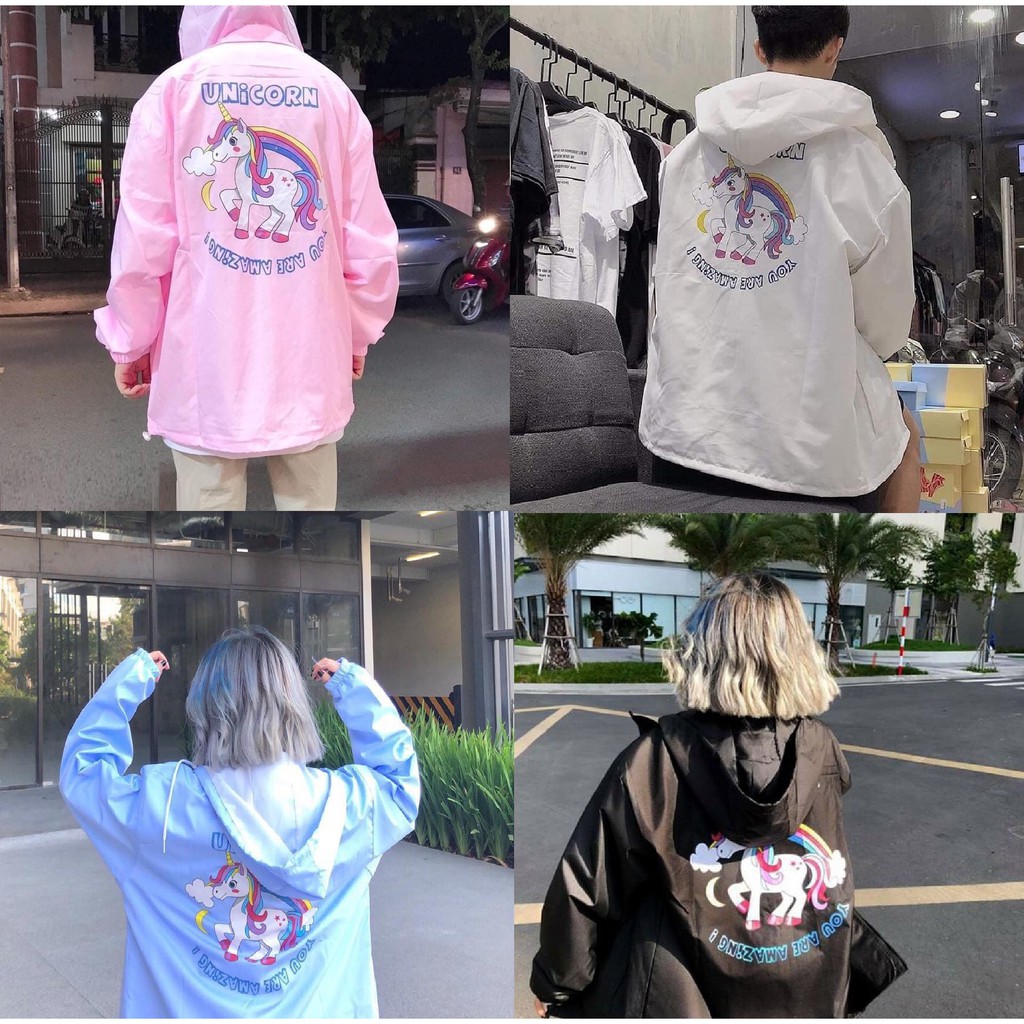 ÁO KHOÁC UNISEX NAM NỮ CẶP NHÓM FORM RỘNG SWAG - ÁO KHOÁC DÙ HAI LỚP UNICORN 18