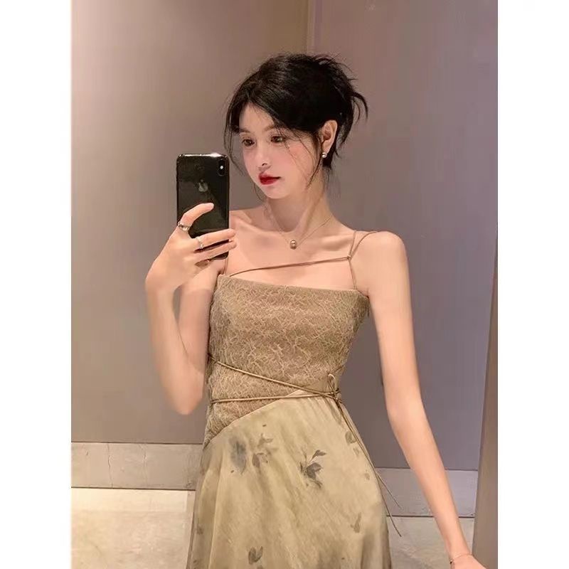 Đầm Hai Dây Dáng Dài In Hoa Thời Trang Mùa Hè Hàng Mới Dành Cho Bạn Nữ 2022