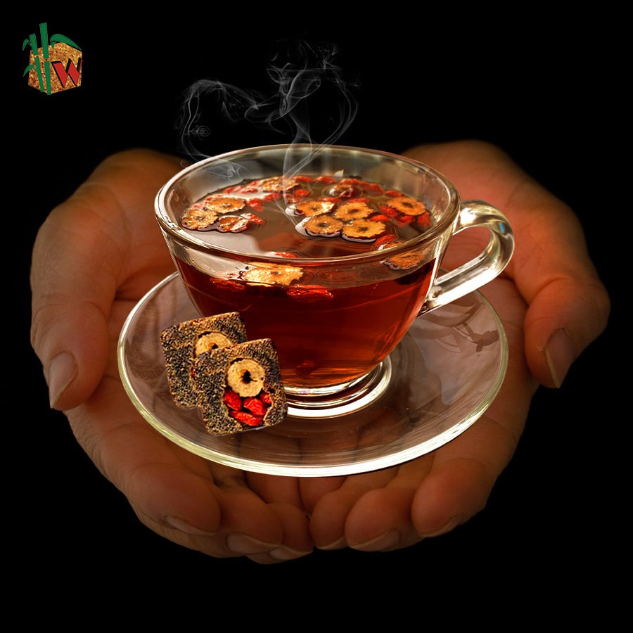 1KG TRÀ TÁO ĐỎ KỲ TỬ LONG NHÃN ĐƯỜNG NÂU MIX