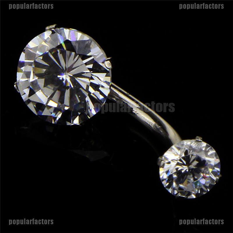 Khuyên Rốn Thép Không Gỉ Đính Đá Pha Lê