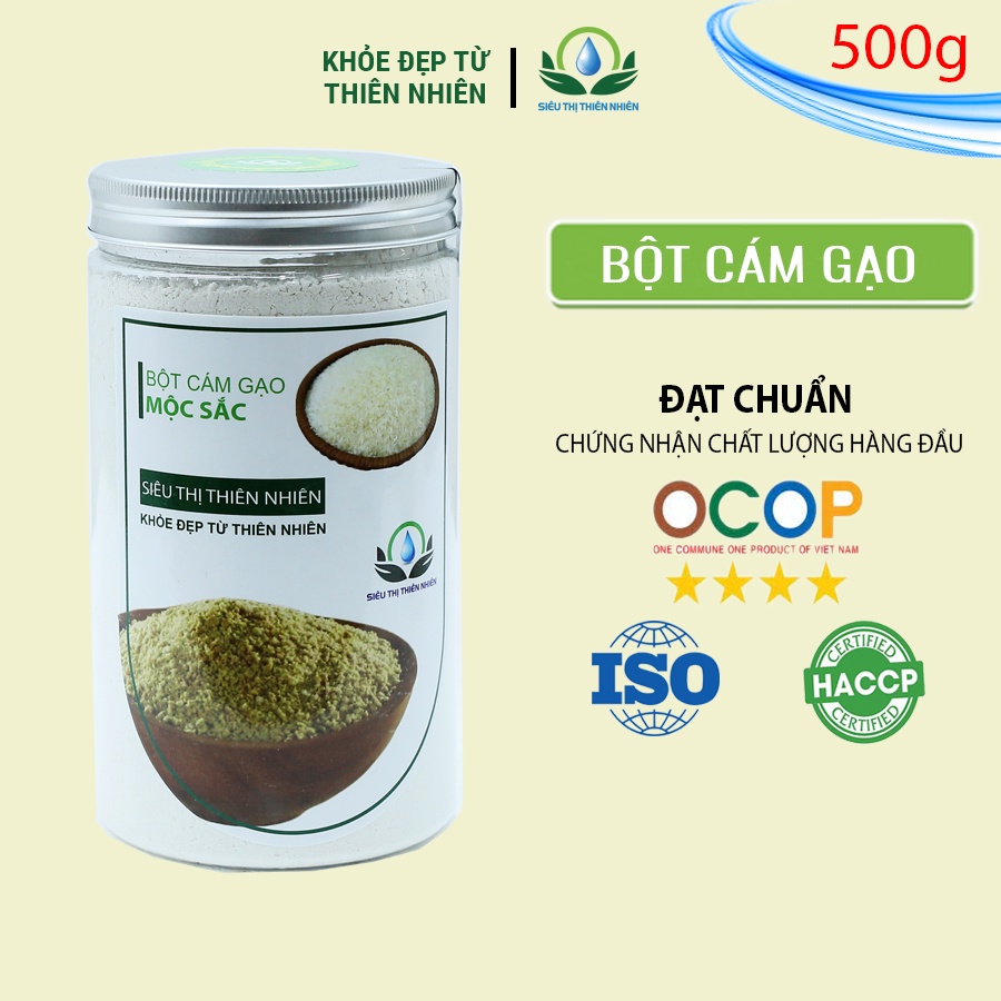 Tinh bột cám gạo nguyên chất Mộc Sắc 500g để tắm trắng làm mặt nạ sữa non của siêu thị thiên nhiên