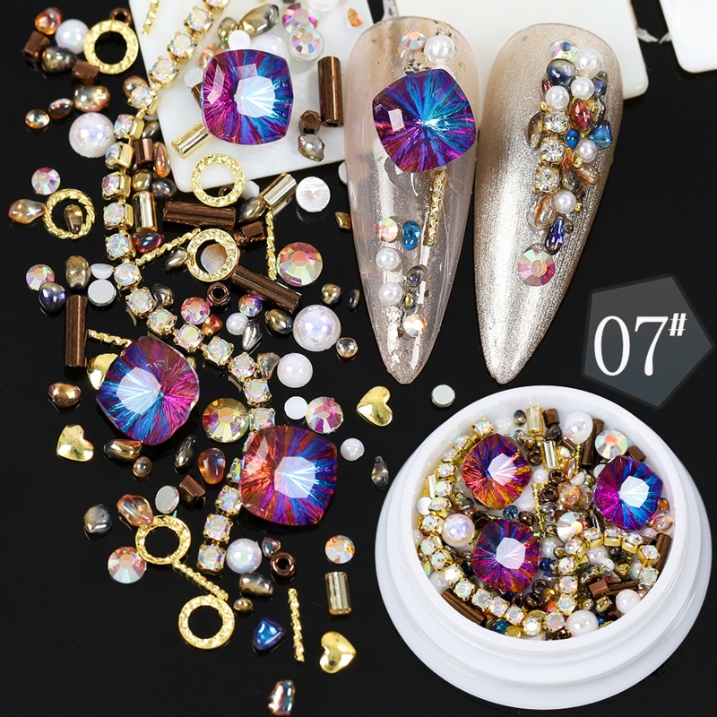 Bộ Phụ Kiện Trang Trí Móng Tay Hình Hoa Đính Ngọc Trai Xinh Xắn