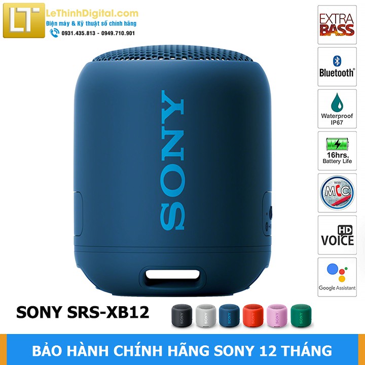 Loa Bluetooth Sony SRS-XB12 (Xanh Dương) | Hãng phân phối | Bảo hành chính hãng 12 tháng toàn quốc