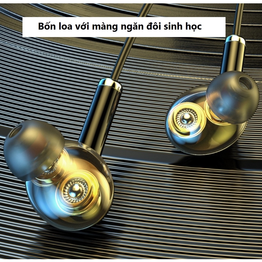 Tai Nghe Bluetooth 5.2 Bốn Loa, Âm Thanh Vòm 12D Hifi Stereo , Pin Khủng 1000mAh  Sử Dụng Liên Tục Lên Đến 120 Giờ